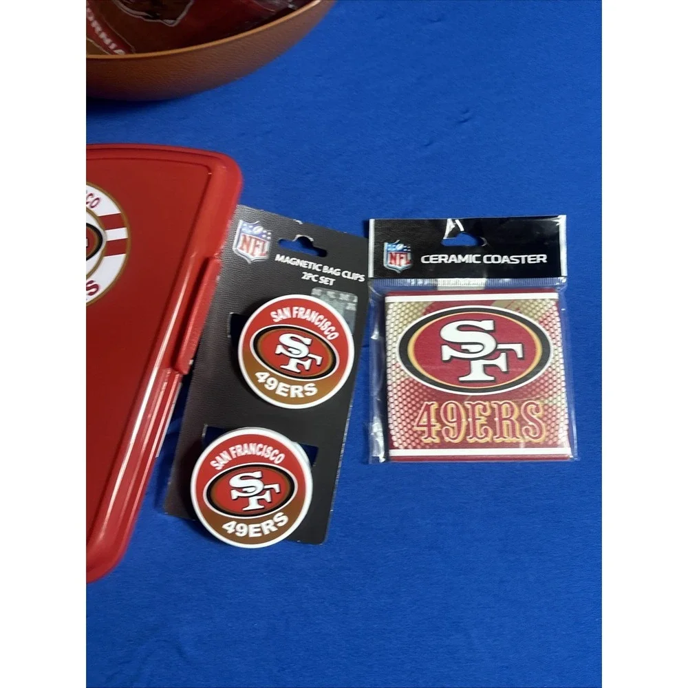 San Francisco 49ers Cups,pizza & Sandwich Container,chip Bowl Bundle Of 11 NFL